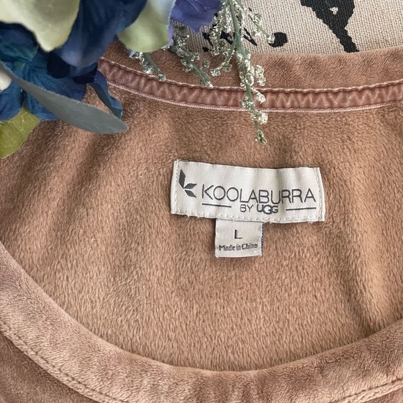 Koolabura By UGG Caramel Brown Luxe Velour Crewneck Sweater Jumper, Size L - Picture 7 of 7